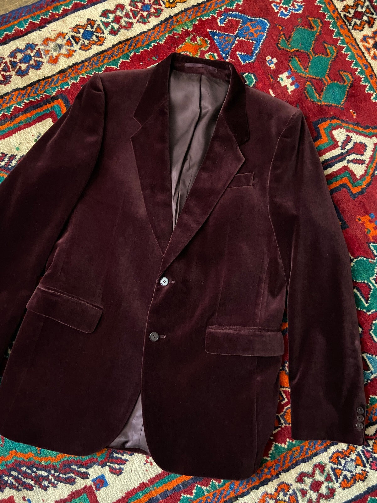 Vintage 1970s Burgundy Rex Trueform Velvet Blazer Jacket