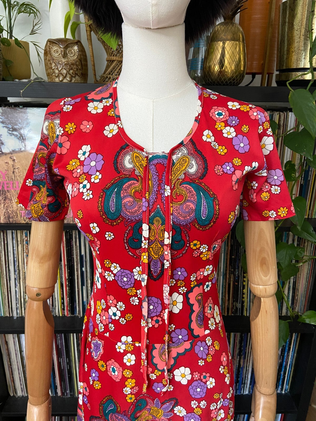 Vintage 1960s Deadstock Psychedelic Print Mini Dress