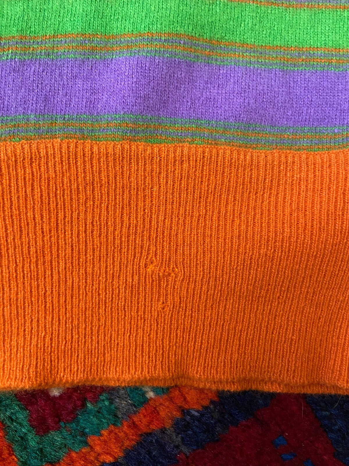 Vintage 1970s Orange Striped Sweater Vest