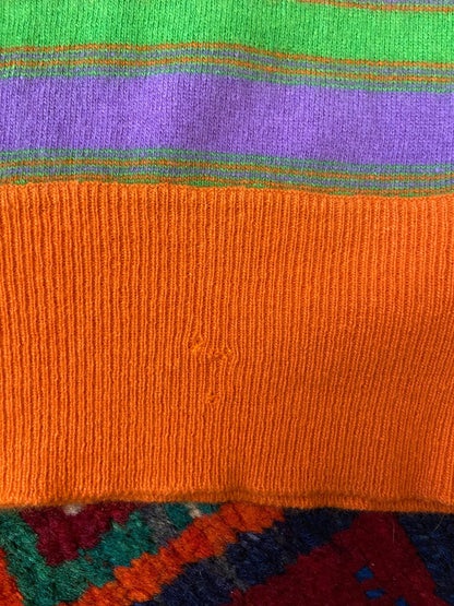Vintage 1970s Orange Striped Sweater Vest