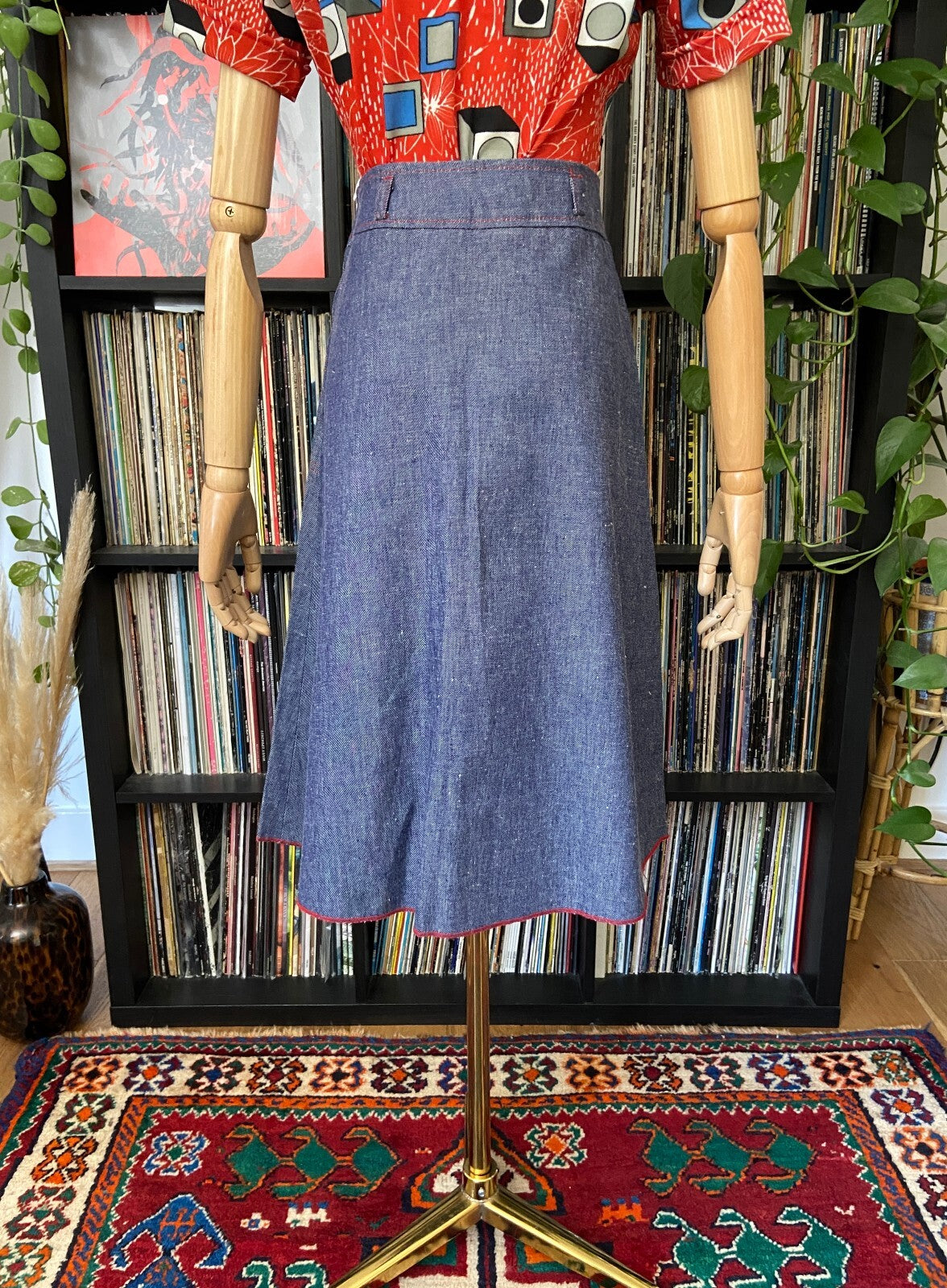 Vintage 1970s Denim A-Line Skirt