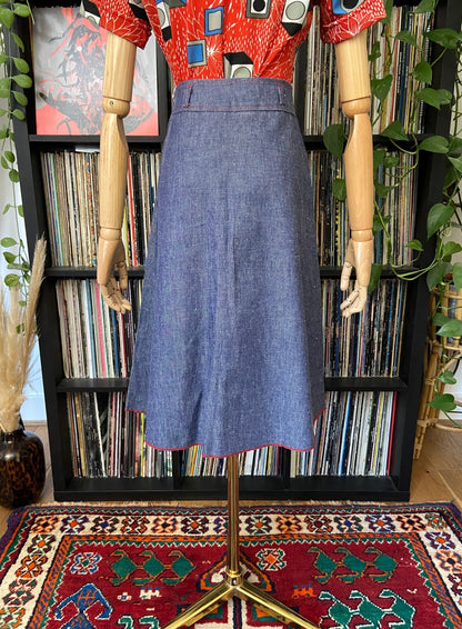 Vintage 1970s Denim A-Line Skirt
