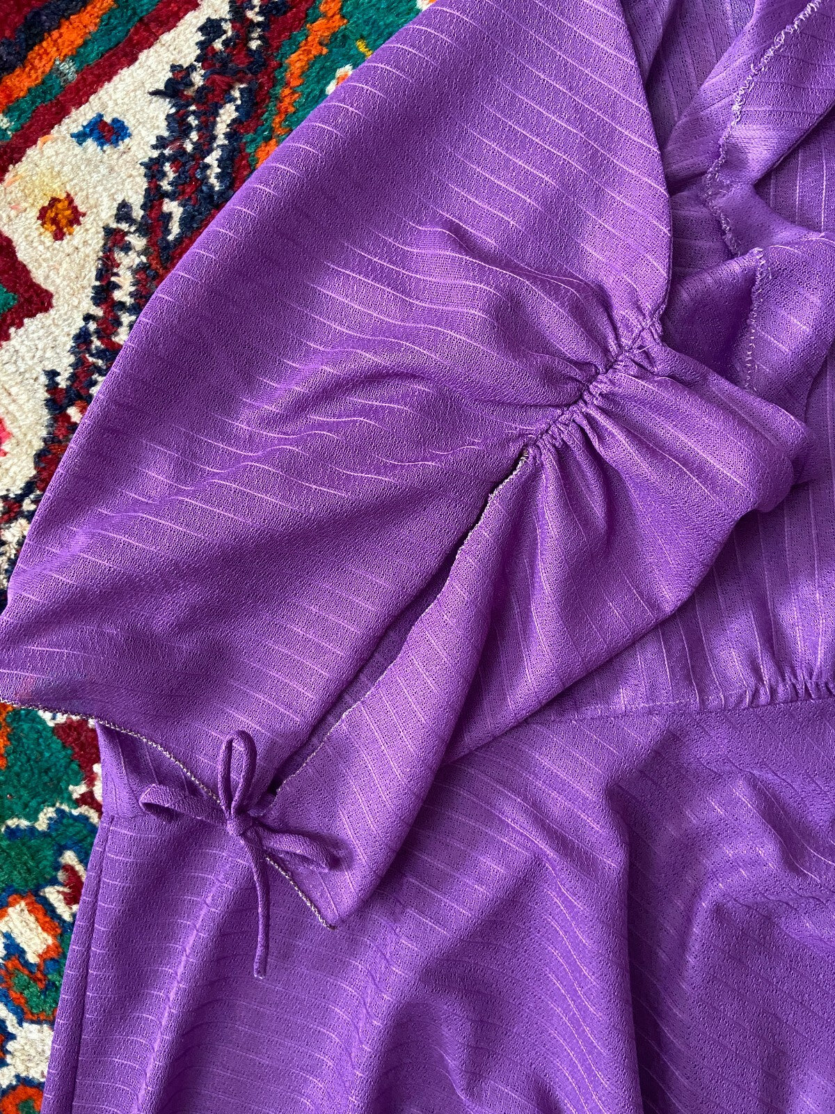 Vintage 1970s Homemade Purple Grecian Midi Dress
