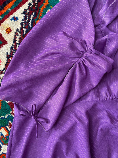 Vintage 1970s Homemade Purple Grecian Midi Dress