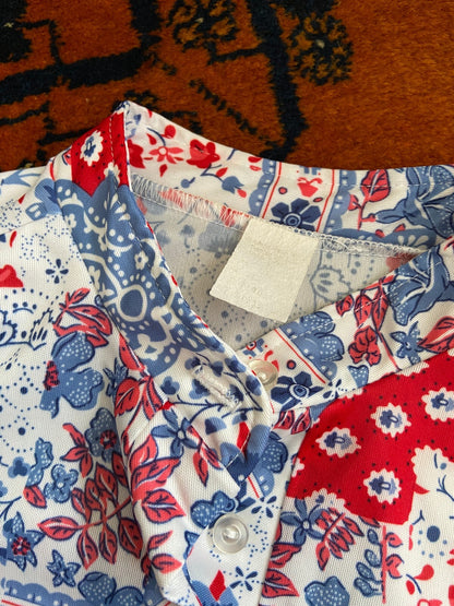 Vintage 1970s Patchwork Belted Shirt