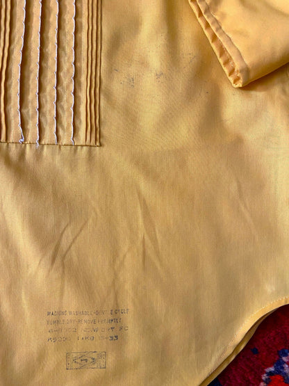 Vintage 1970s Yellow Pintuck Dress Shirt
