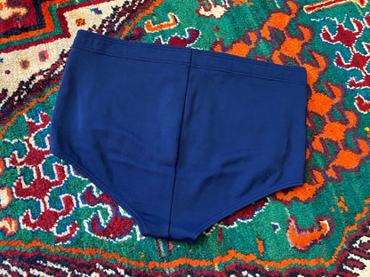 Vintage 1970s Navy Button Front Swim Shorts
