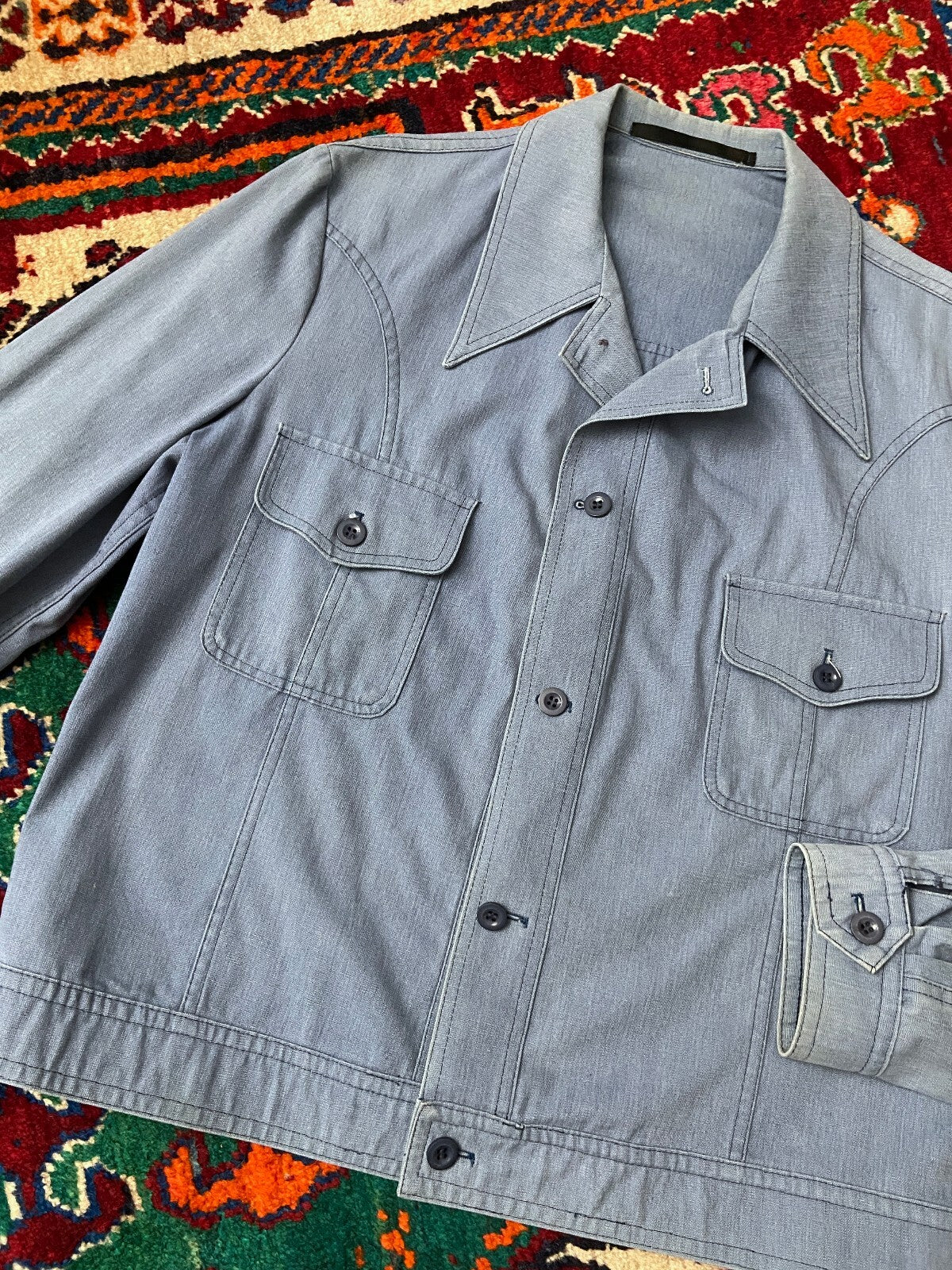 Vintage 1970s St Michael Dagger Collar Denim Jacket