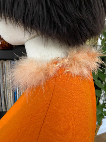 Vintage 1960s Space Age Orange Mod Dress
