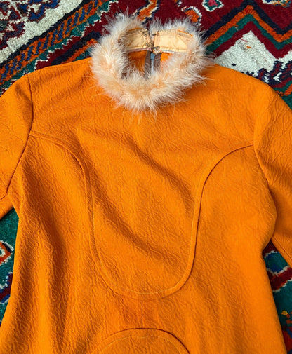 Vintage 1960s Space Age Orange Mod Dress