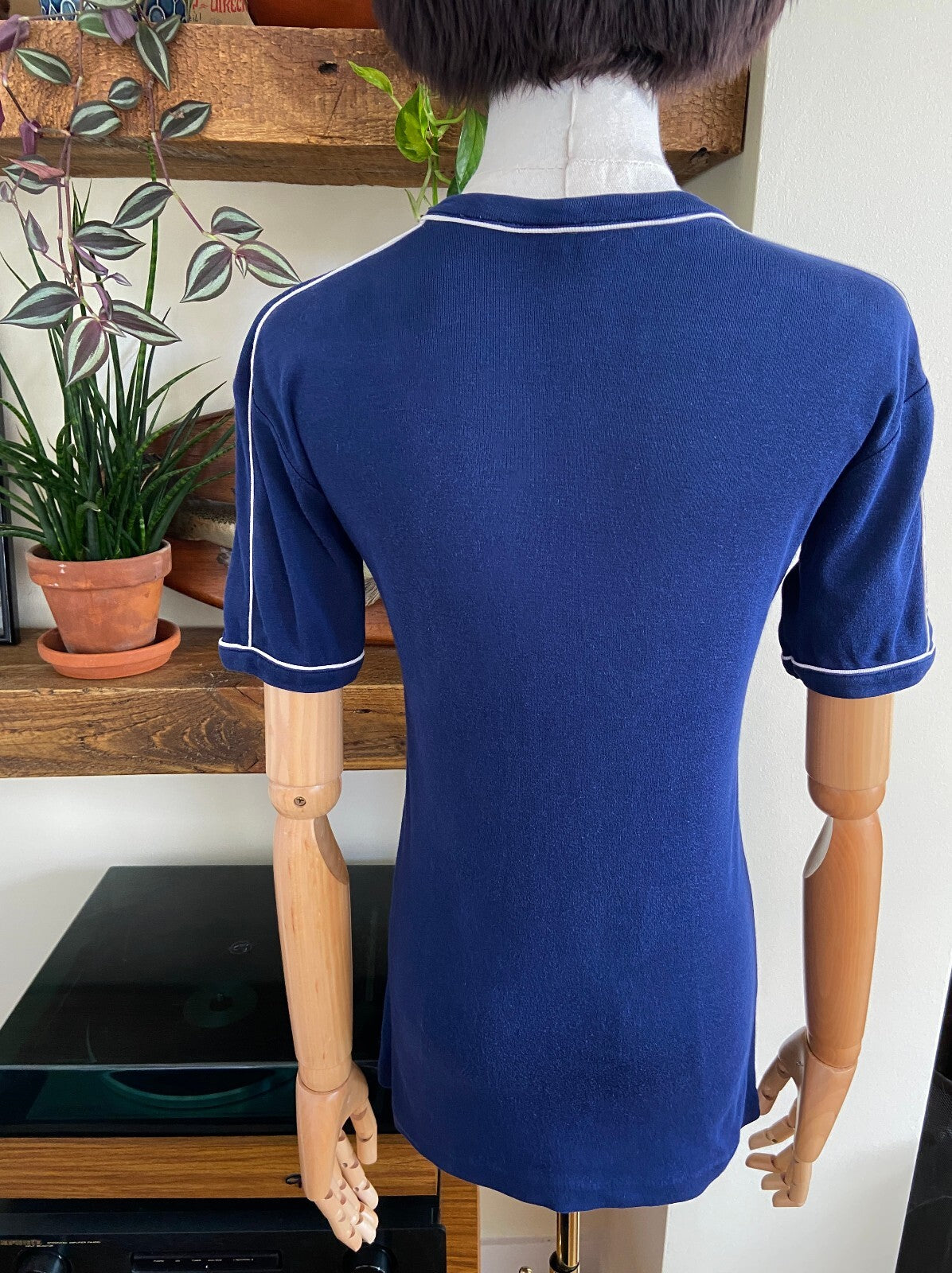 Vintage 1970s Navy V-Neck Lacoste T-Shirt