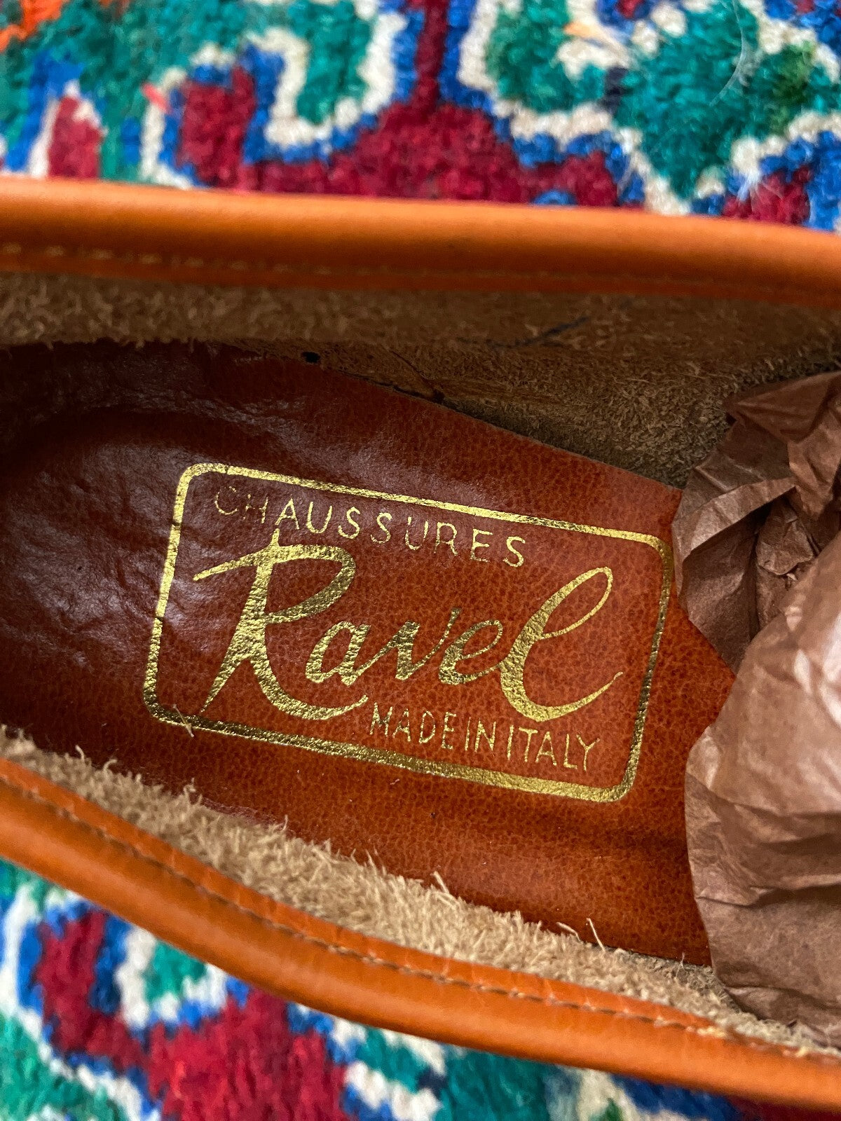 Vintage 1970s Orange Ravel Loafers UK 4.5