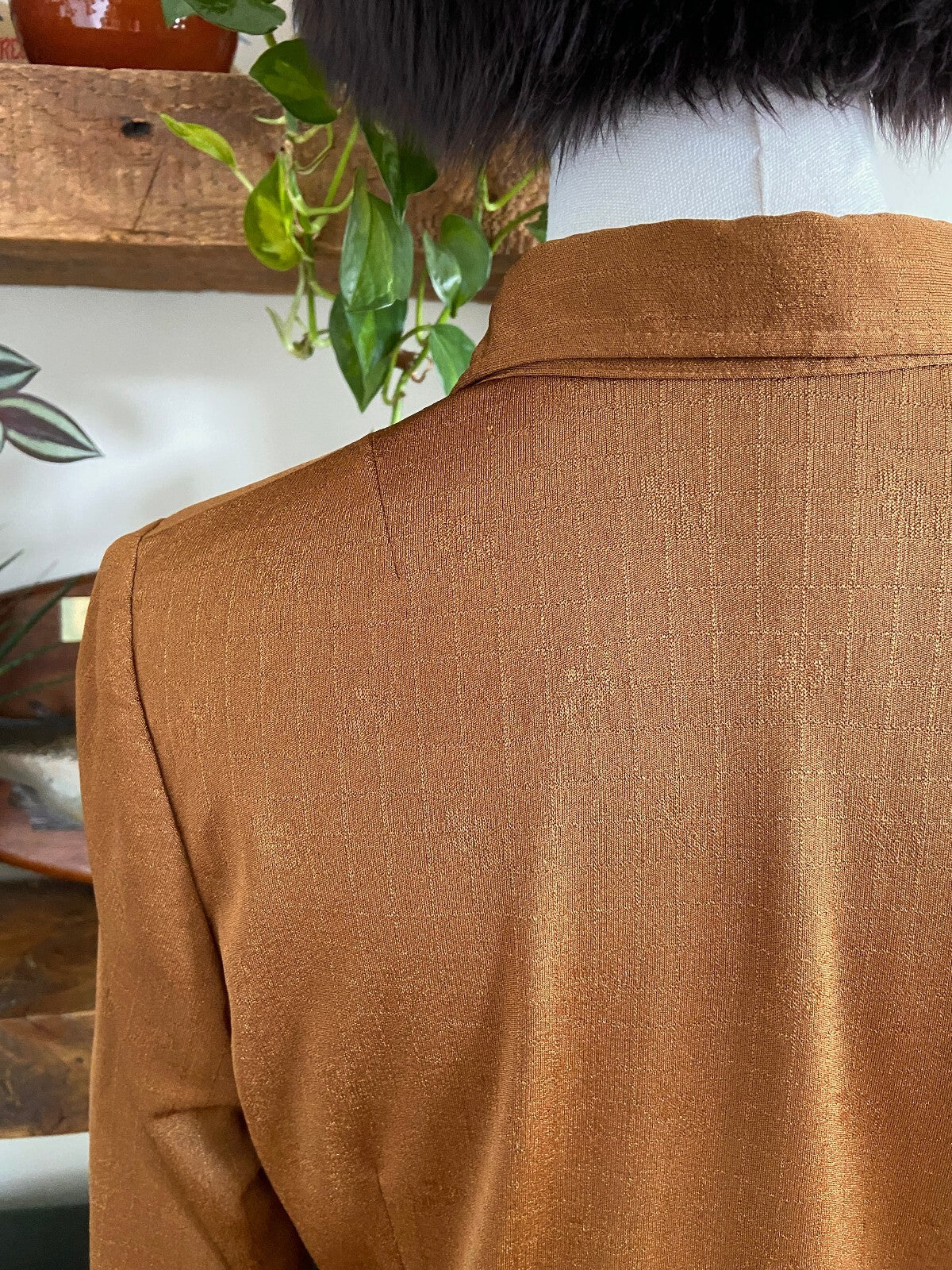 Vintage 1970s Bronze Brown Jersey Shirt