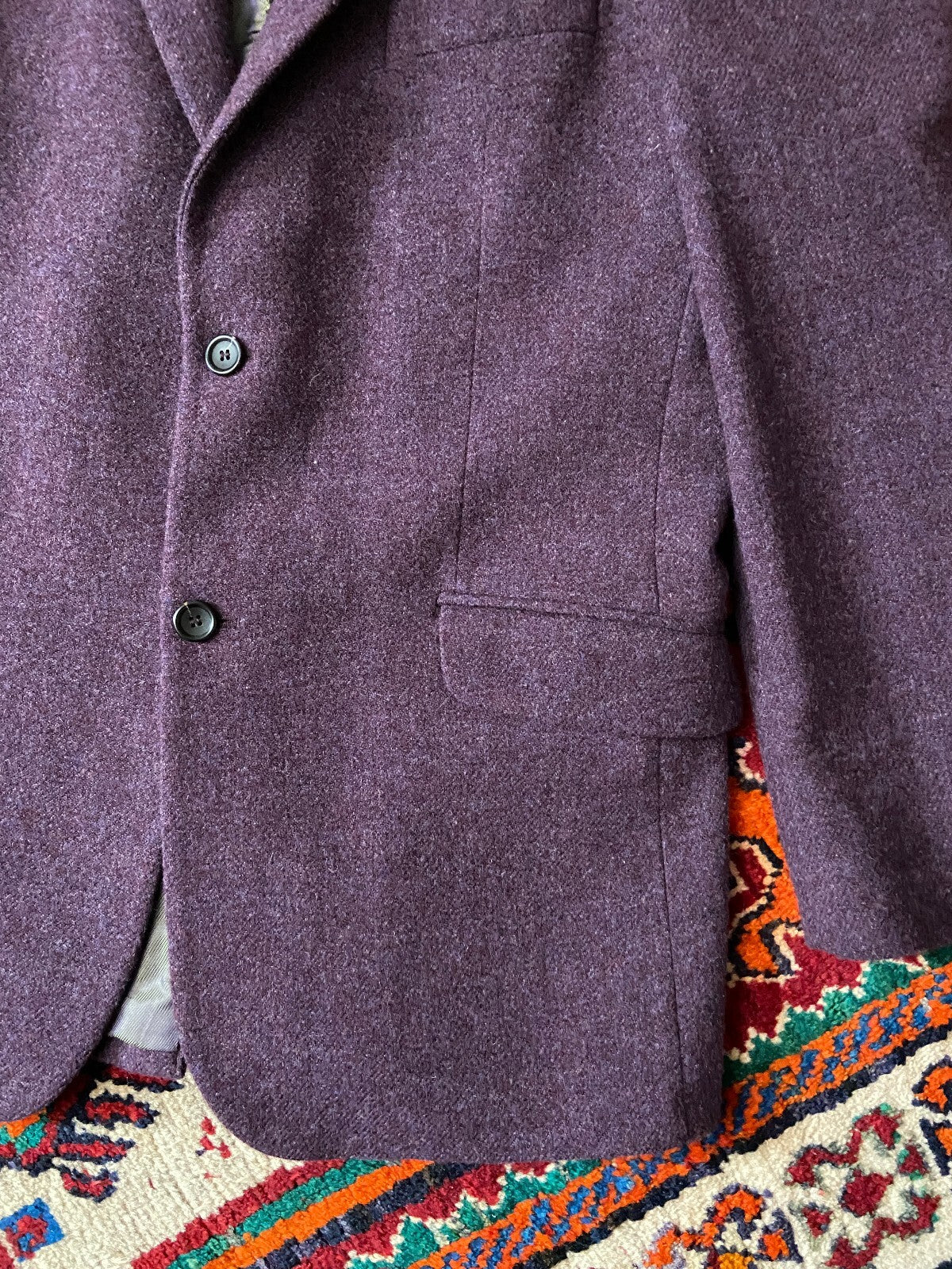 Vintage 90s Aubergine Wool Blazer Jacket