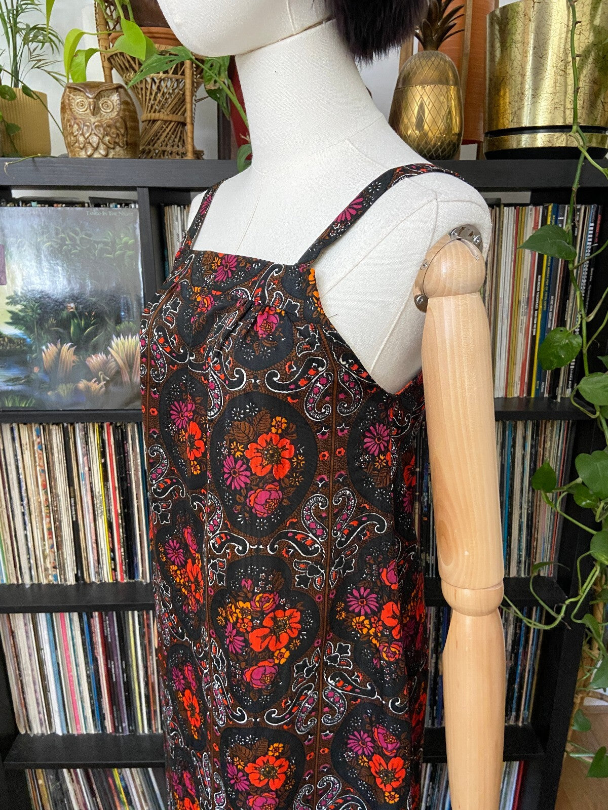 Vintage 1970s Retro Print Slip Dress