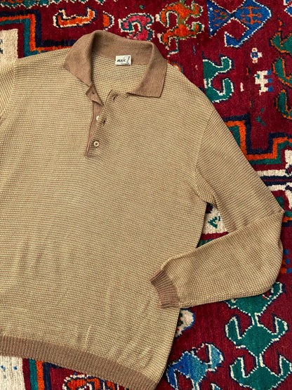 Vintage 1970s Beige Knit Sweatshirt