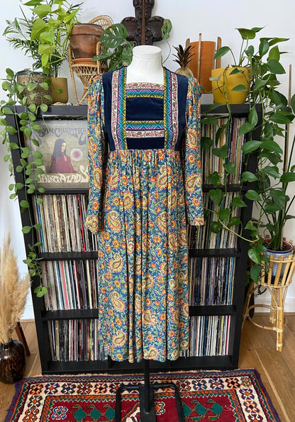 Vintage 1970s Rare Pret A Porter Afghan Dress