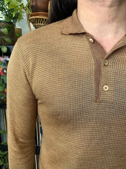 Vintage 1970s Beige Knit Sweatshirt