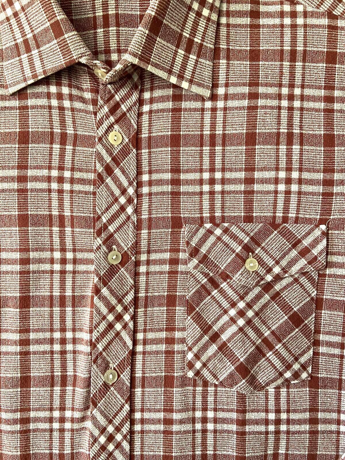 Vintage 1970s Terracotta & White Deadstock Shirt