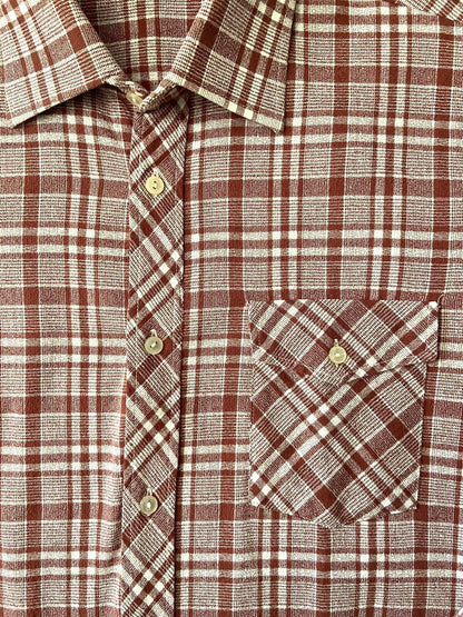 Vintage 1970s Terracotta & White Deadstock Shirt