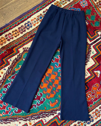 Vintage 1960s Navy Flared Trousers