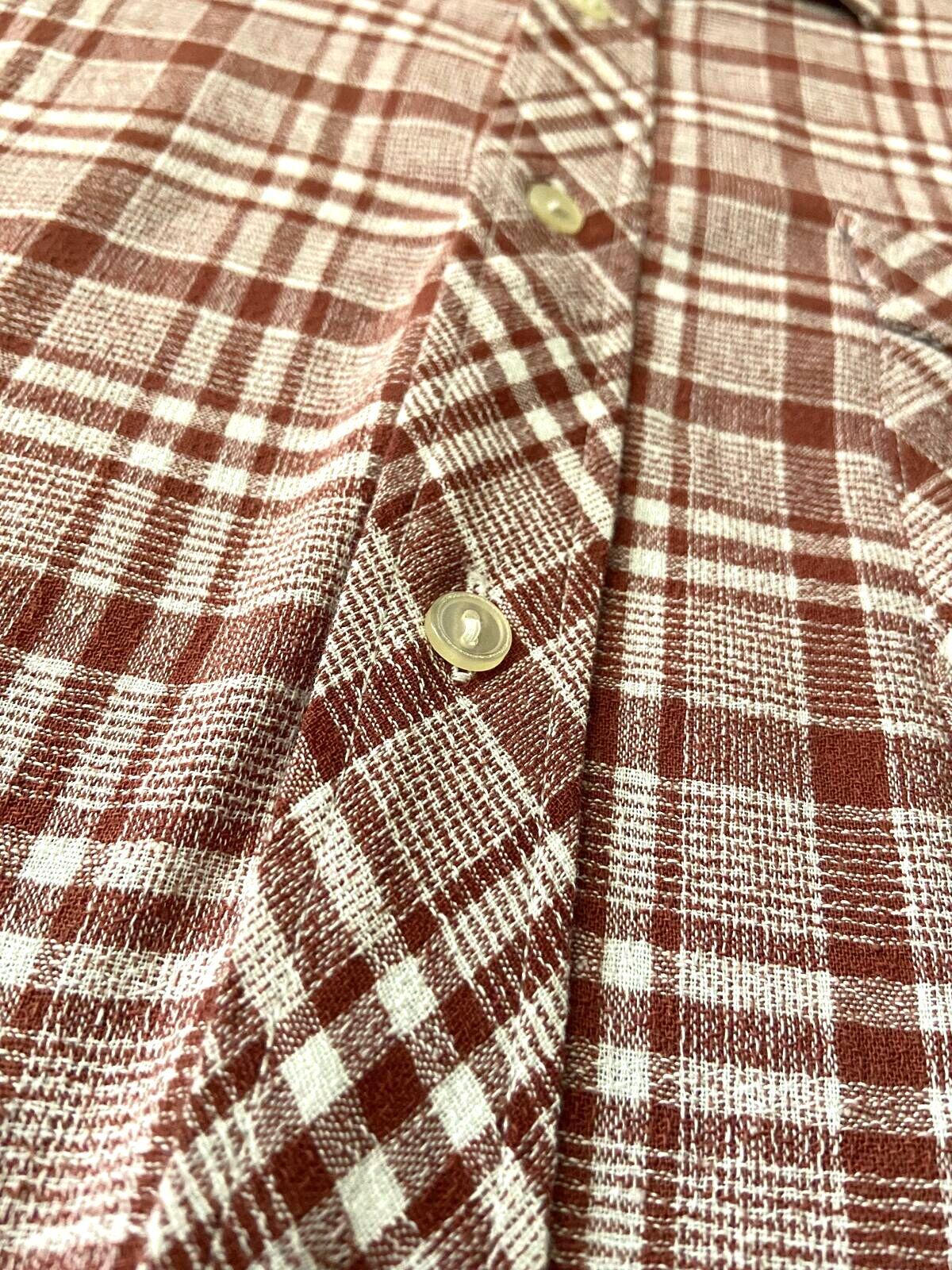 Vintage 1970s Terracotta & White Deadstock Shirt