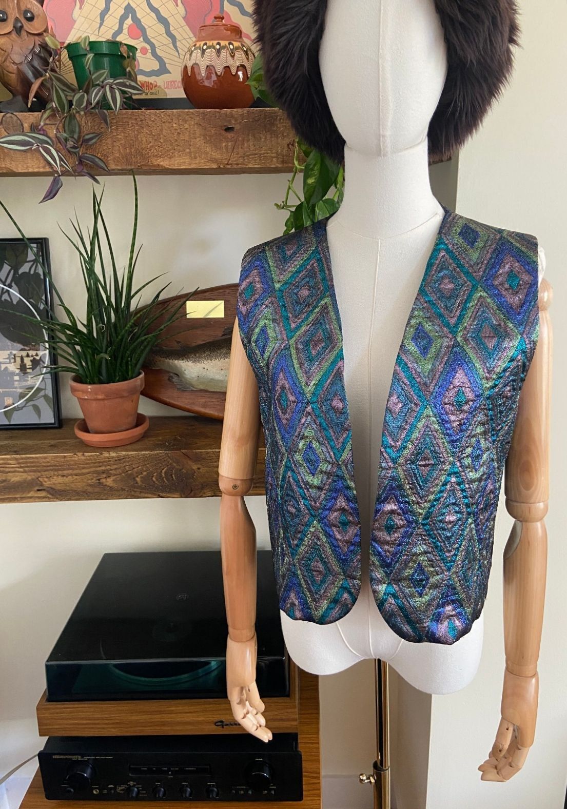 Vintage 1980s Metallic Waistcoat