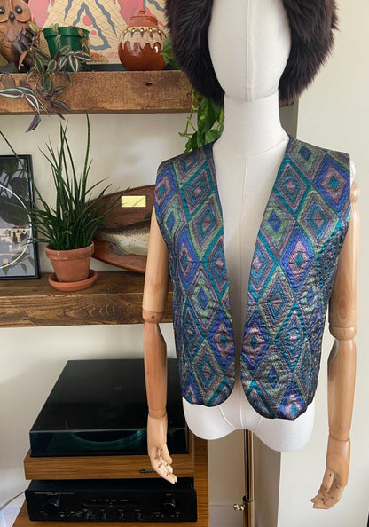 Vintage 1980s Metallic Waistcoat