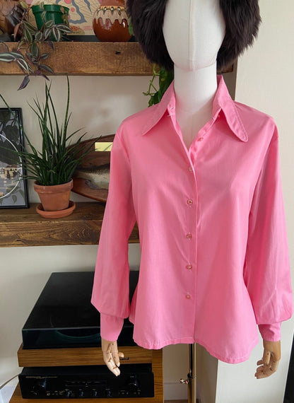 Vintage 1970s Pink Beagle Collar Shirt