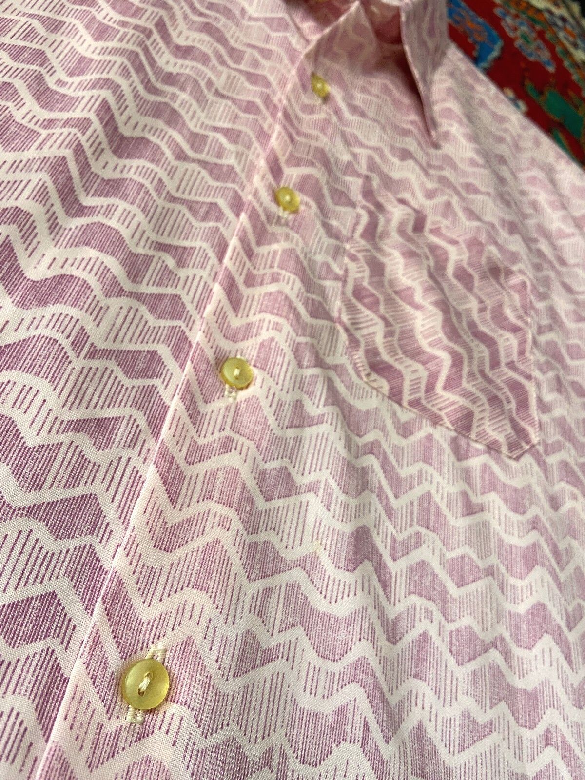 Vintage 1970s Zig-Zag Dagger Collar Shirt