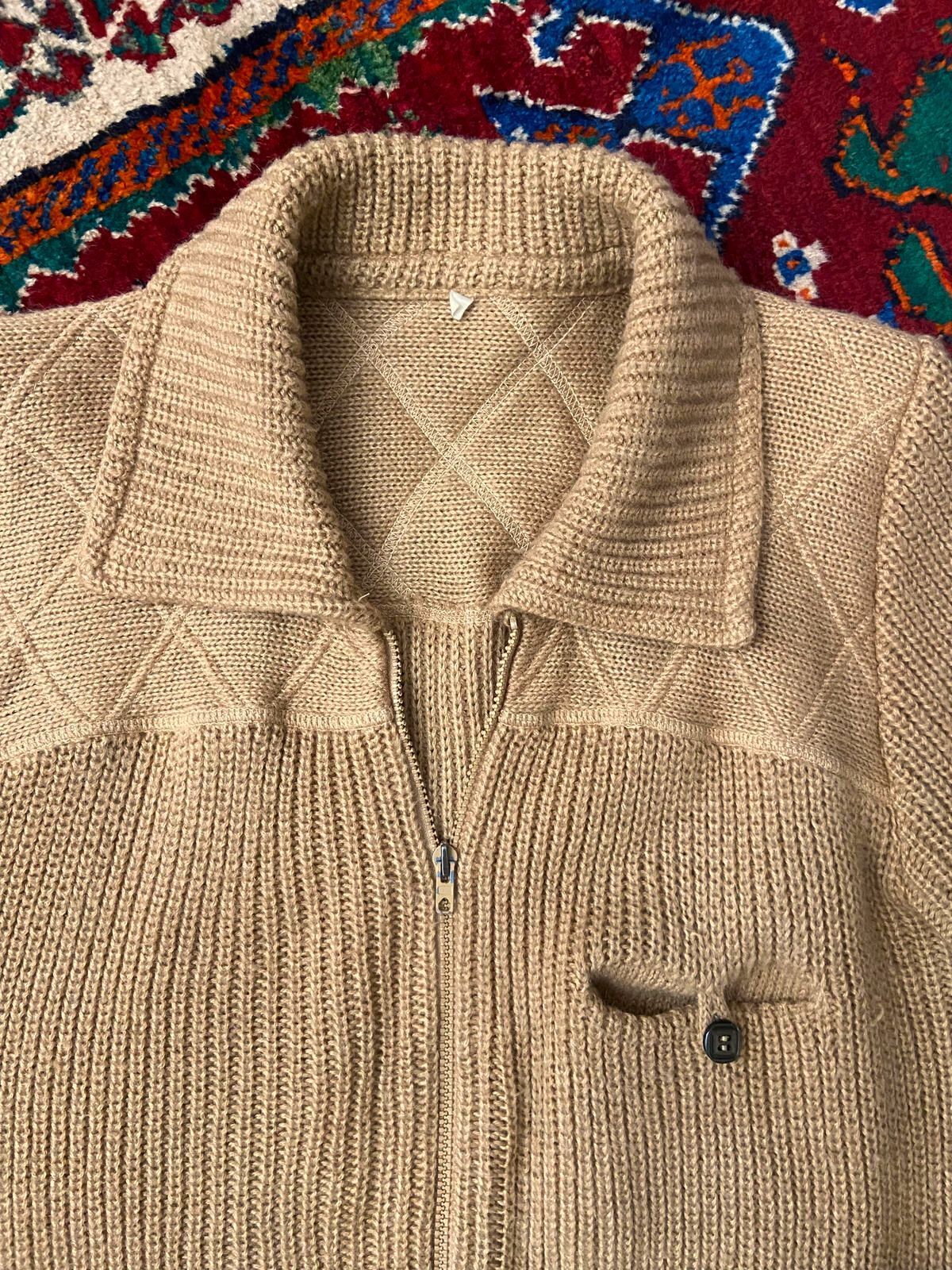 Vintage 1970s Beige Italian Chunky Knit Cardigan