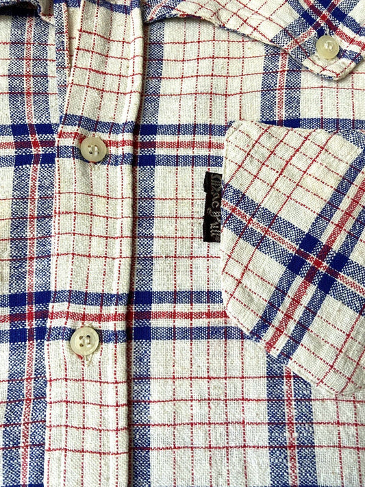 Vintage 1970s Dagger Collar Linen Western Shirt