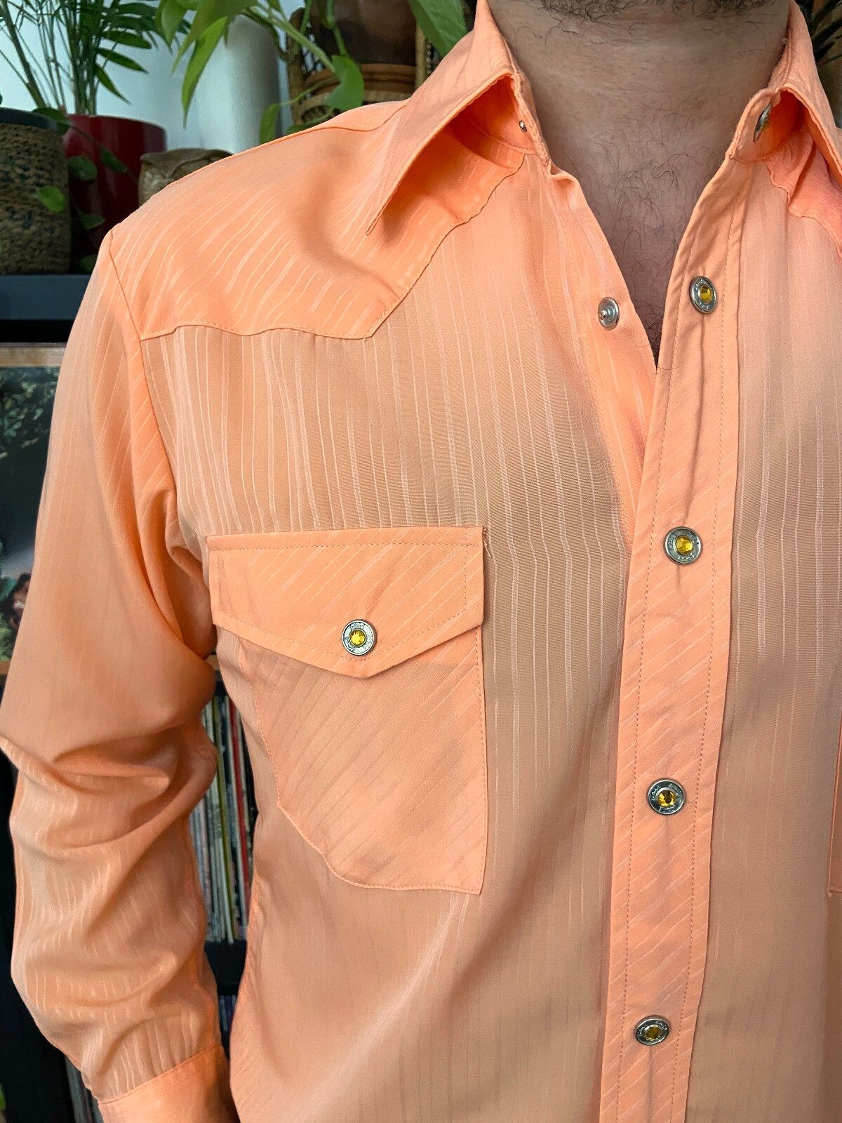 Vintage 1980s Peach Western Shirt