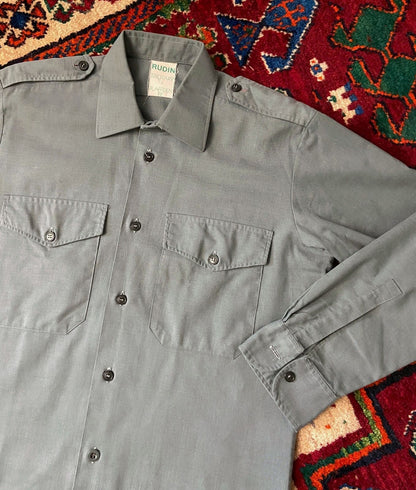 Vintage 1980s Green Military Shirt