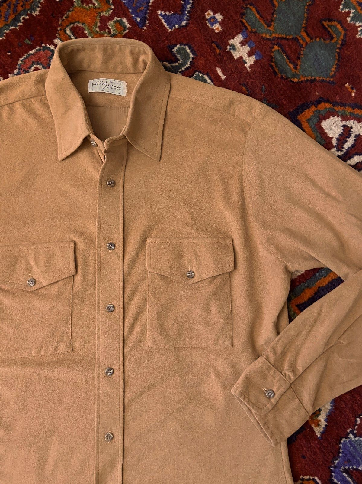 Vintage 1970s Beige Moleskin Shirt