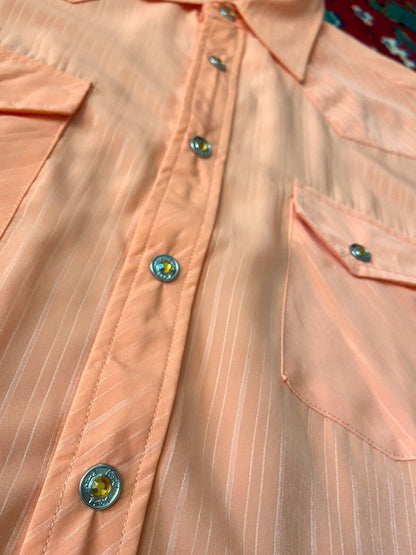Vintage 1980s Peach Western Shirt