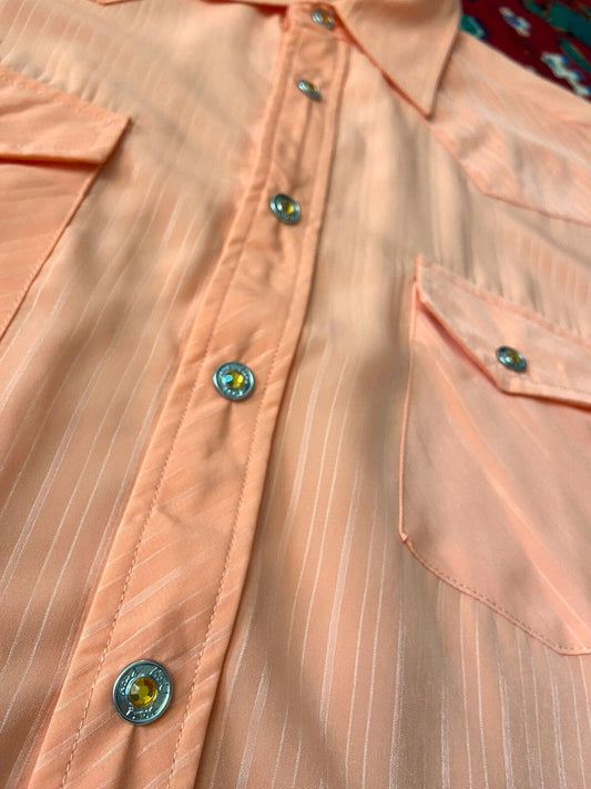 Vintage 1980s Peach Western Shirt