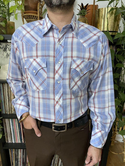 Vintage Light Blue Miller Western Shirt