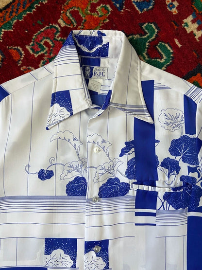 Vintage 1970s Hawaiian Dagger Collar Shirt