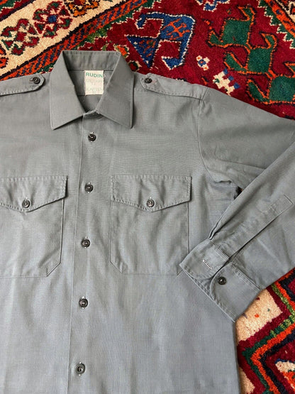Vintage 1980s Green Military Shirt