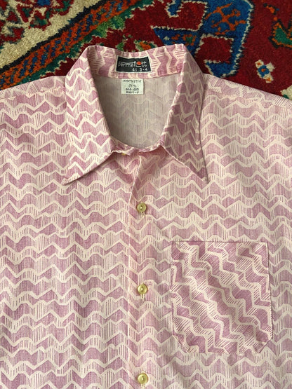 Vintage 1970s Zig-Zag Dagger Collar Shirt