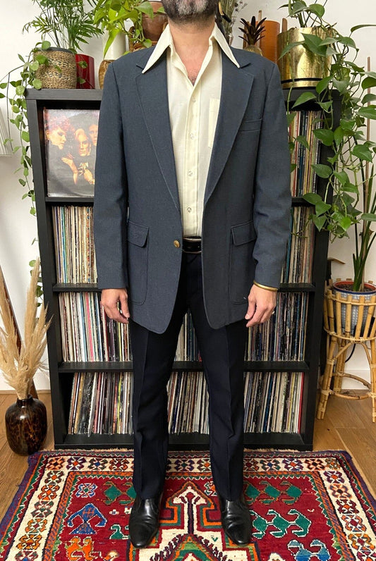 Vintage 1970s Grey Sports Blazer Jacket