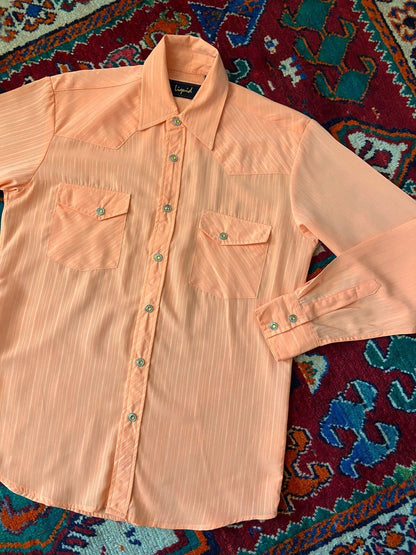 Vintage 1980s Peach Western Shirt