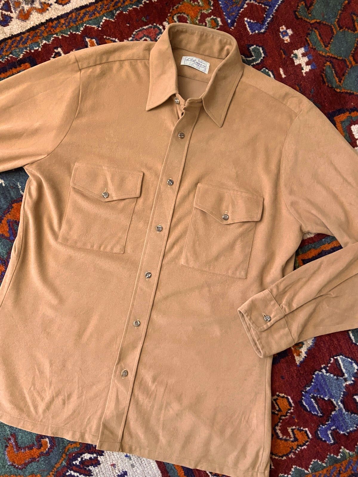 Vintage 1970s Beige Moleskin Shirt